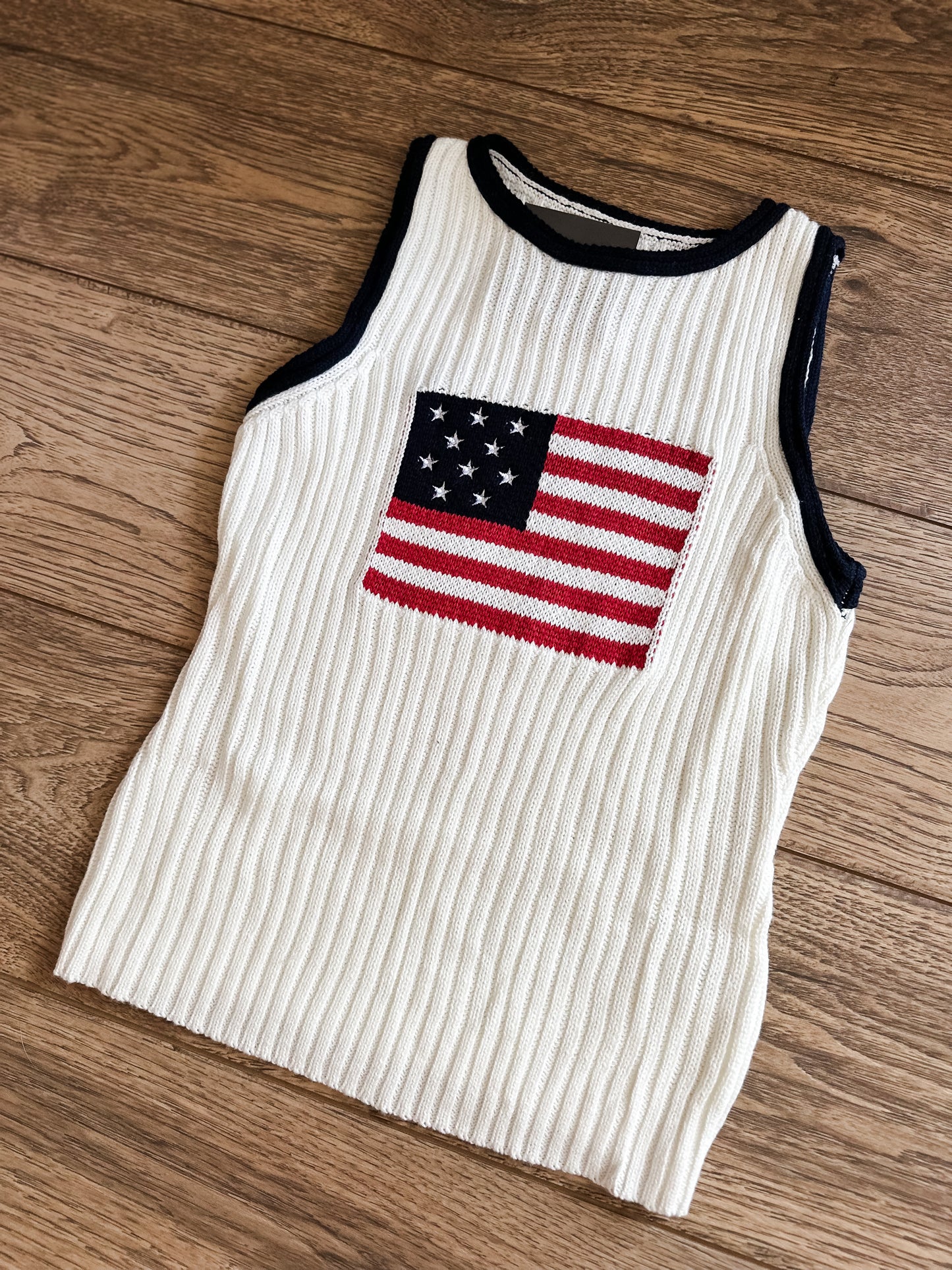 USA Flag Ribbed Knit Tank