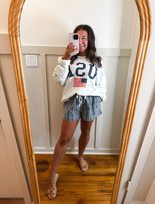 USA & The America Flag Oversized Sweatshirt