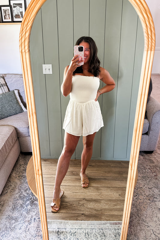 Georgia Smocked Tube Romper