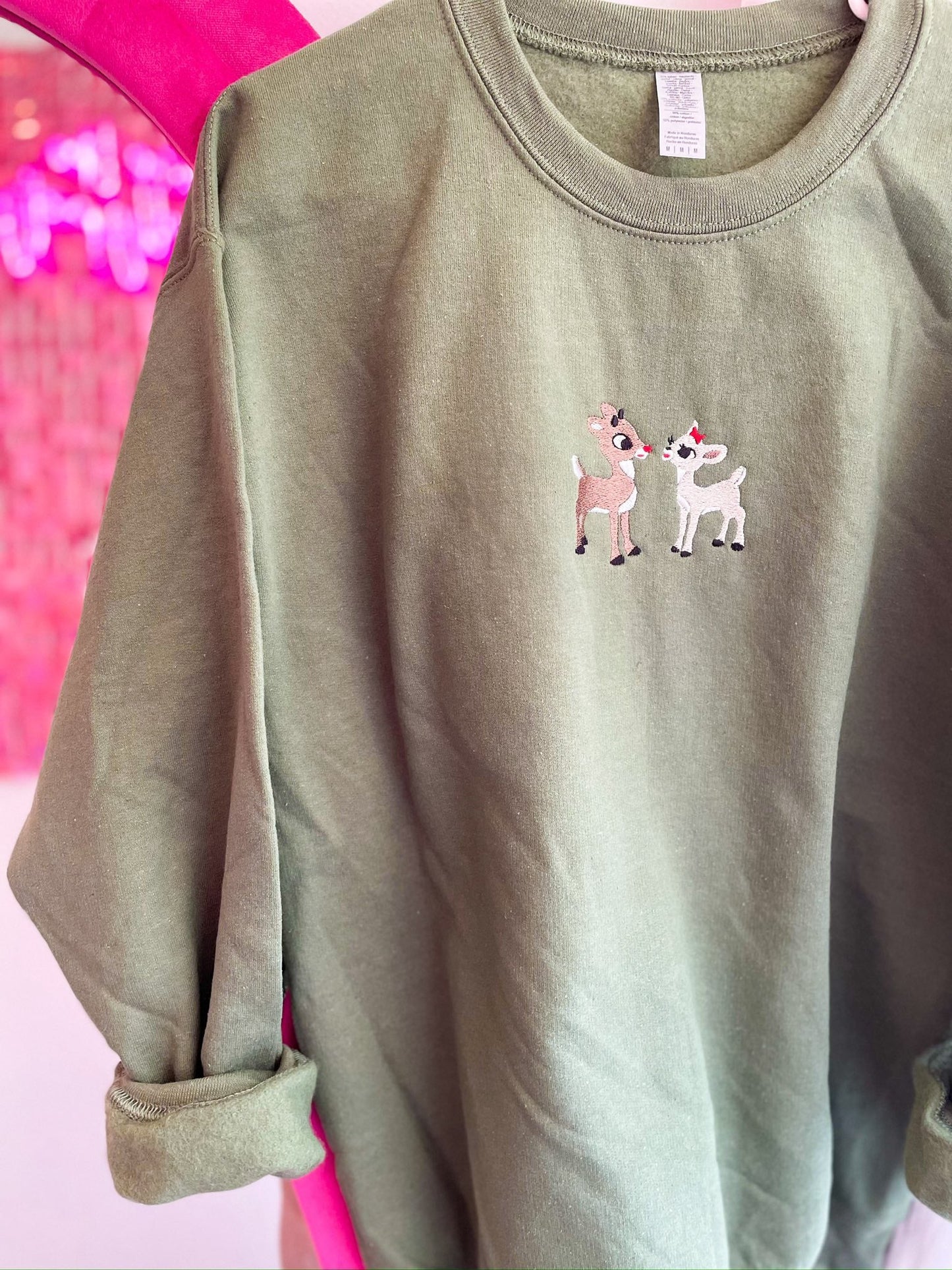 PRE-ORDER Rudolph + Clarice Embroidered Crewneck