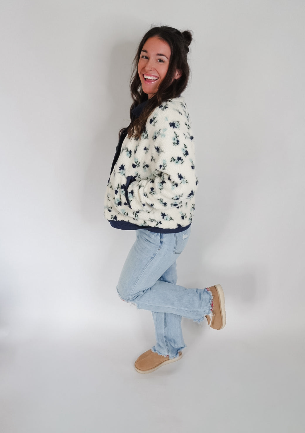 Flora Floral Button Down Jacket