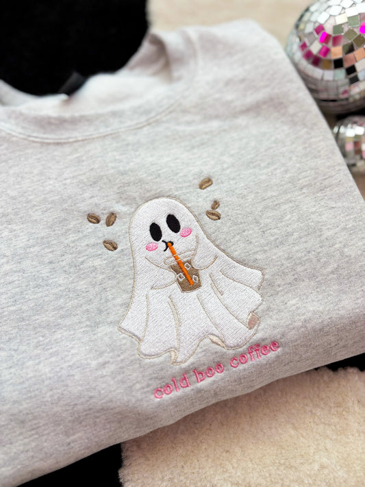 Cold Boo Coffee Crewneck Embroidered