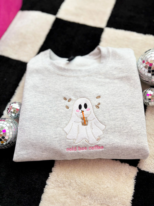 Cold Boo Coffee Crewneck Embroidered