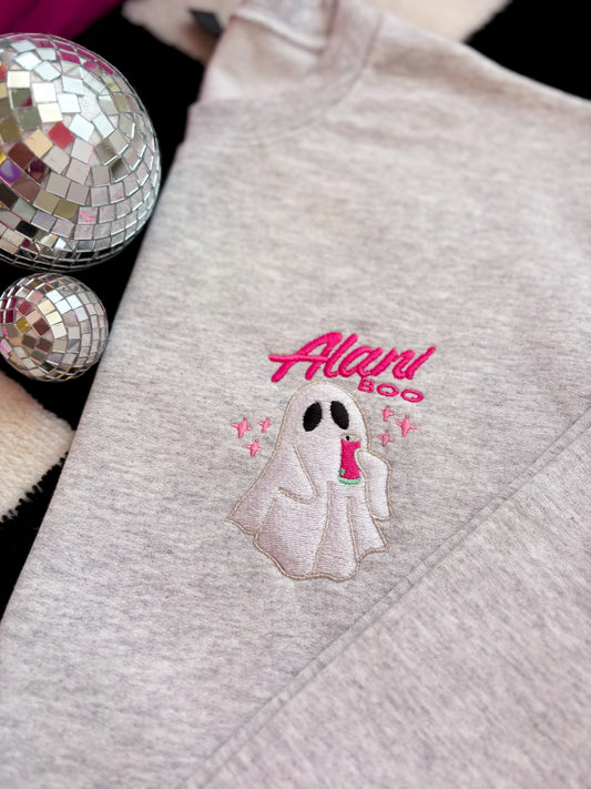 Energy Drink Boo Embroidered Crewneck