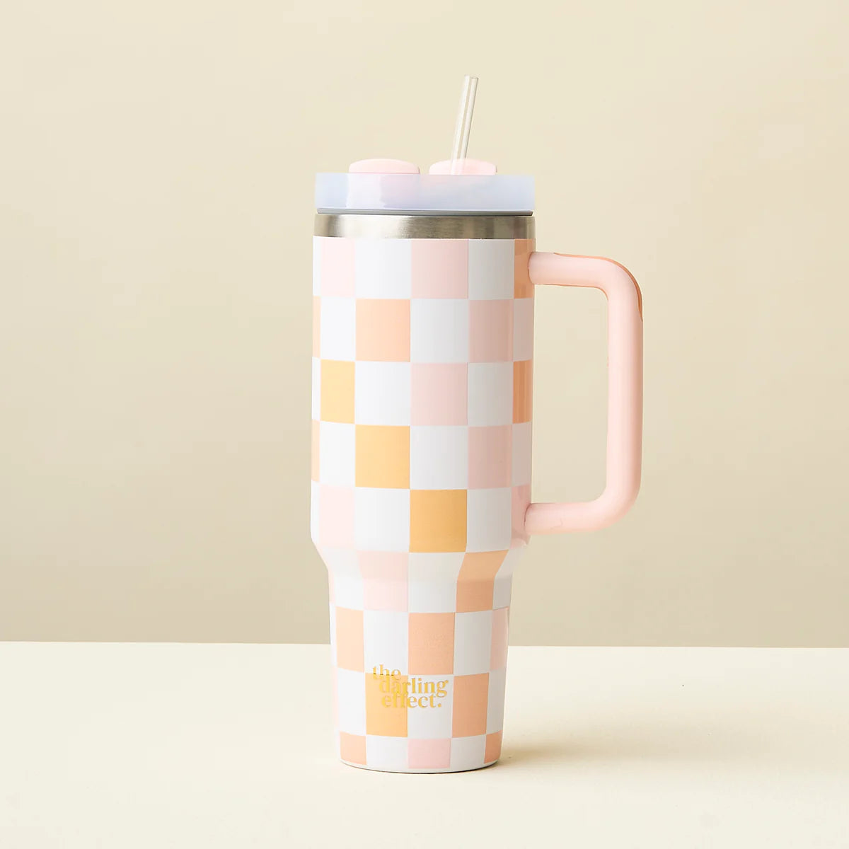 40oz Take Me Everywhere Tumbler - Check Peach