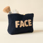 Face Navy and Tan Teddy Pouch