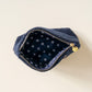 Face Navy and Tan Teddy Pouch
