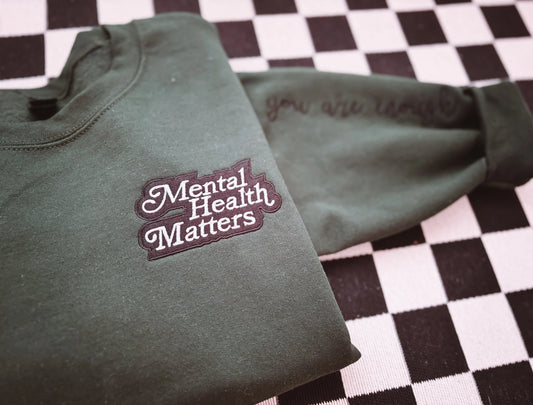 Mental Health Matters Embroidered Crewneck