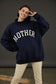 Navy 'MOTHER' Embroidered Mock Neck Sweatshirt