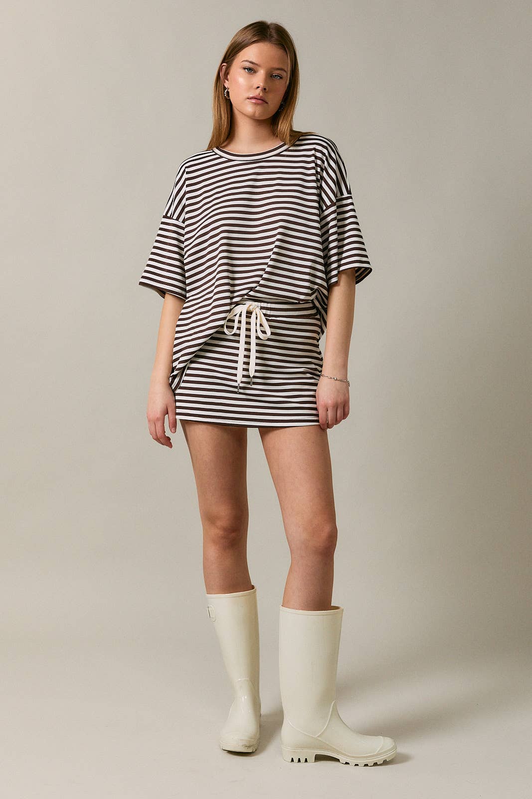 Saylor Short Sleeve Stripe Oversized Tee