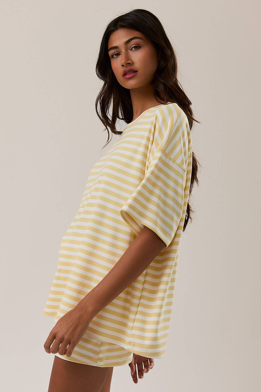 Saylor Short Sleeve Stripe Oversized Tee