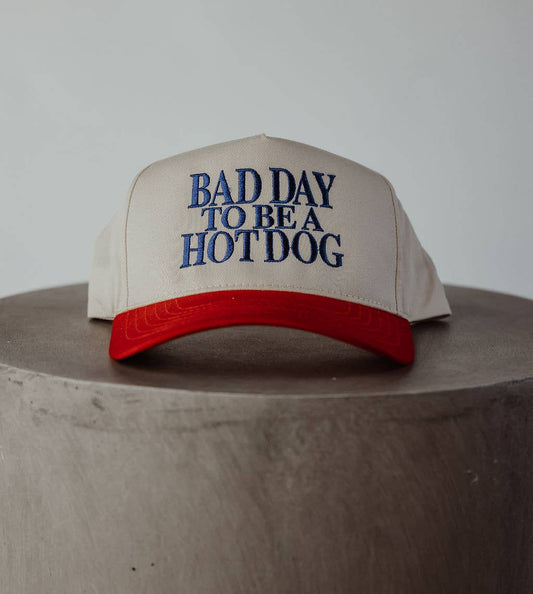 Bad Day to Be a Hot Dog Vintage Embroidered Trucker Hat