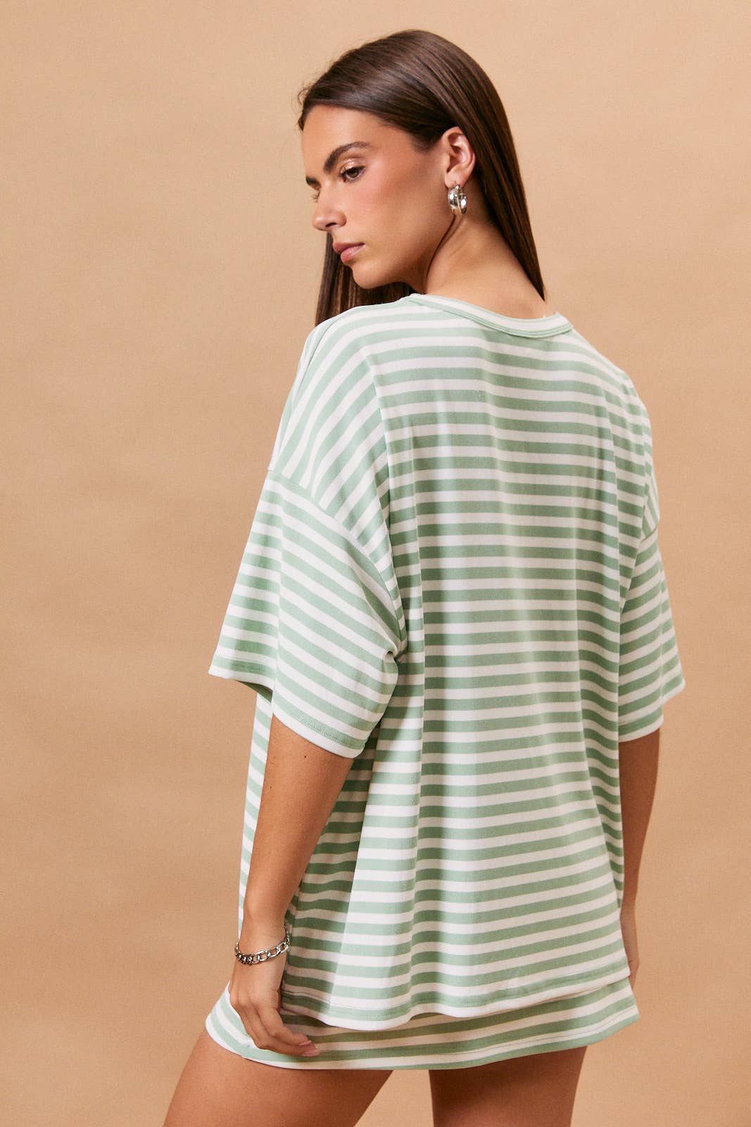 Saylor Short Sleeve Stripe Oversized Tee