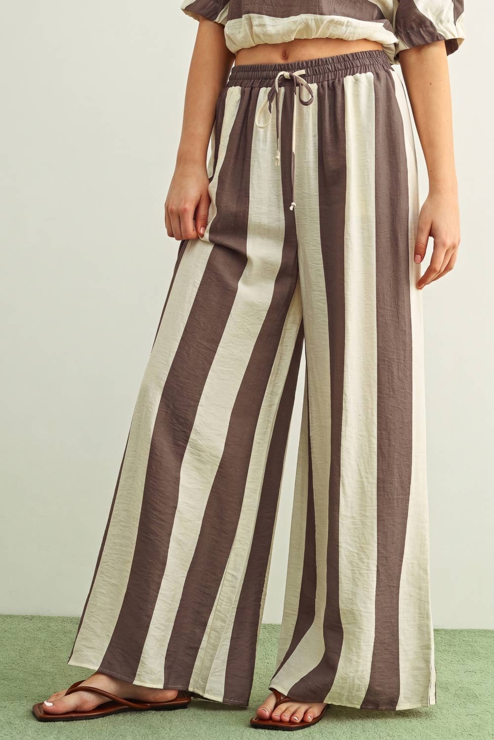 Halle Stripe Wide Leg Trouser